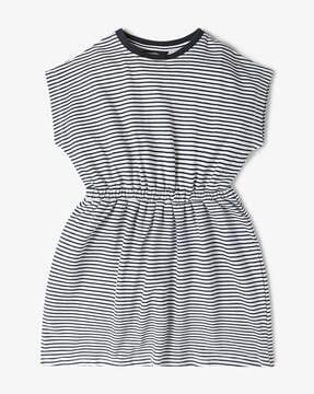 girls striped cotton a-line dress