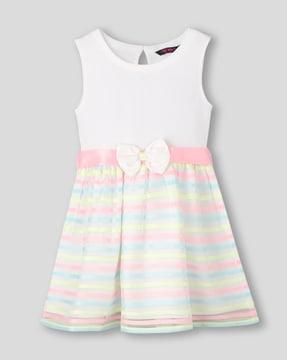 girls striped fit & flare dress