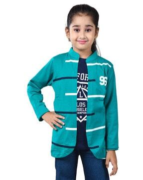 girls striped t-shirt with attached shrug