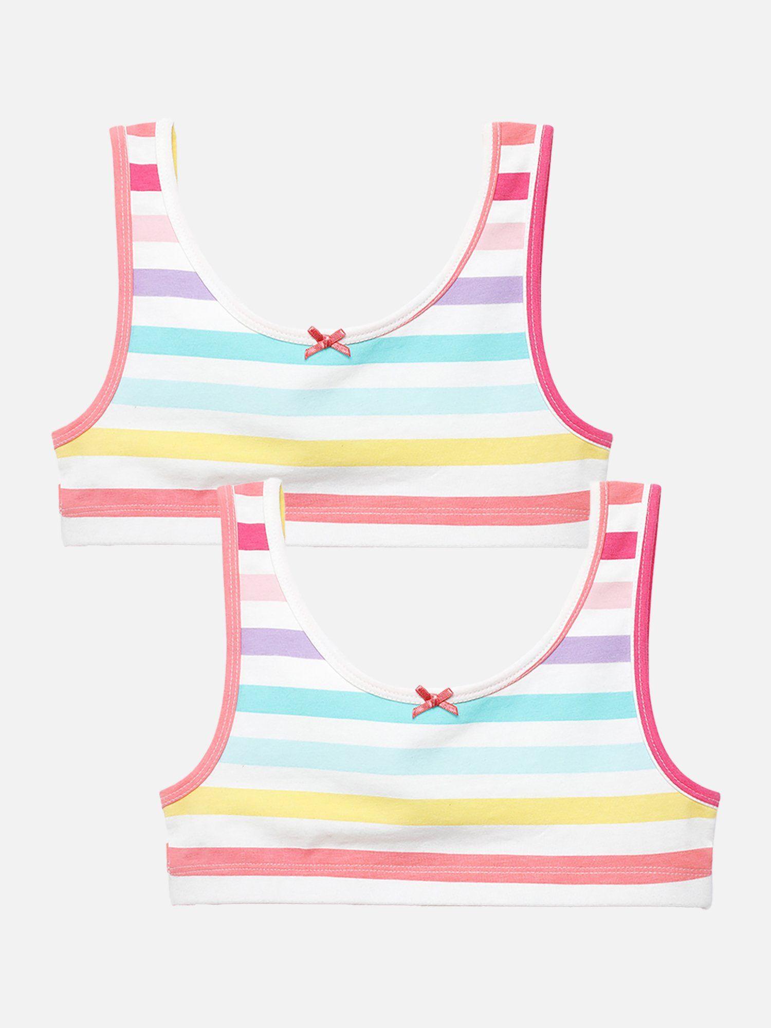 girls striped trainer bra (pack of 2)