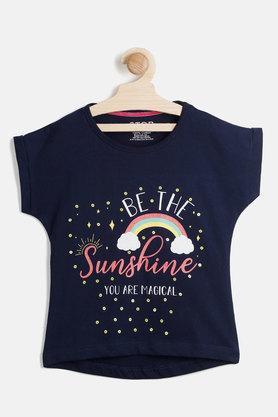 girls sunshine print t-shirt - navy