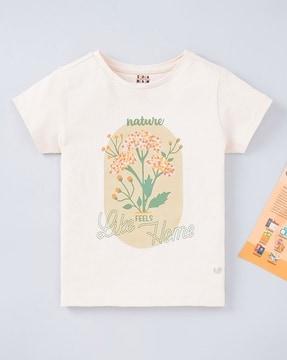 girls sustainable flower print t-shirt