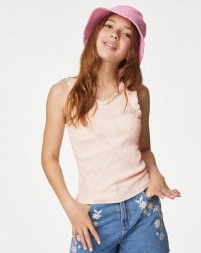girls tie & dye relaxed fit round-neck t-shirt