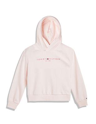 girls transitional solid hooded sweatshirt