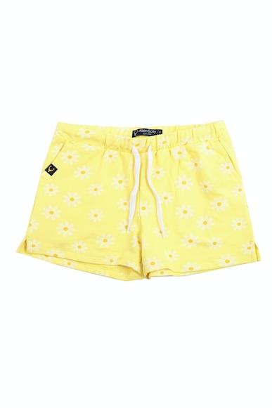 girls yellow print regular fit shorts