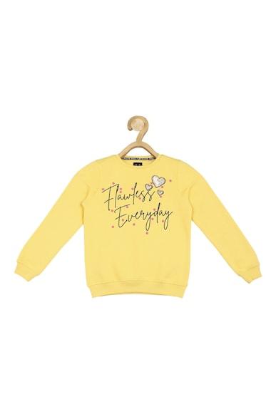 girls yellow print regular fit sweatshirt