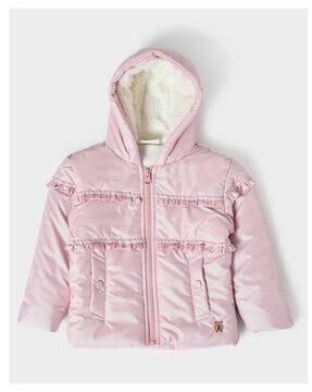 girls zip-front hoodie with insert-pockets