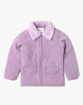 girls zip-front quilted jacket