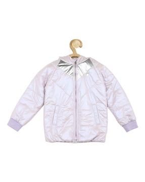 girls zip-front regular fit hooded jacket