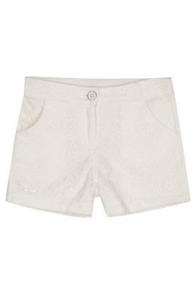 girls 2 pocket lace shorts - off white