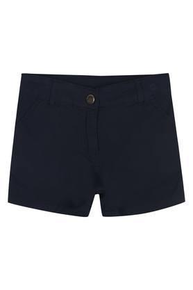 girls 4 pocket solid shorts - navy