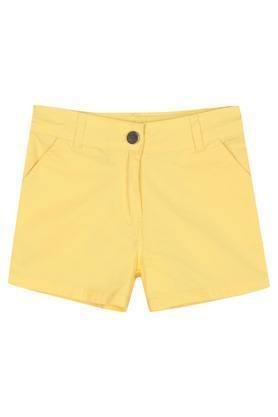 girls 4 pocket solid shorts - yellow
