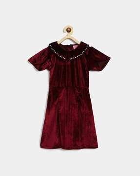 girls a-line dress with peter pan collar