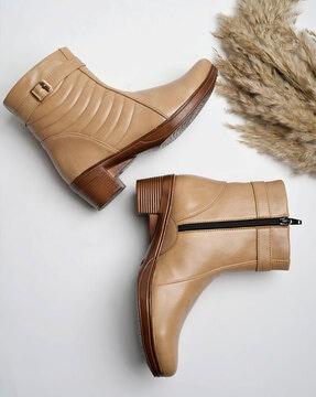 girls ankle-length boots with side-zip closure