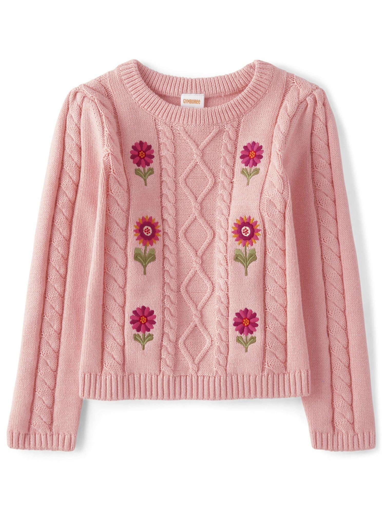 girls baby pink floral sweater (12-18 months)