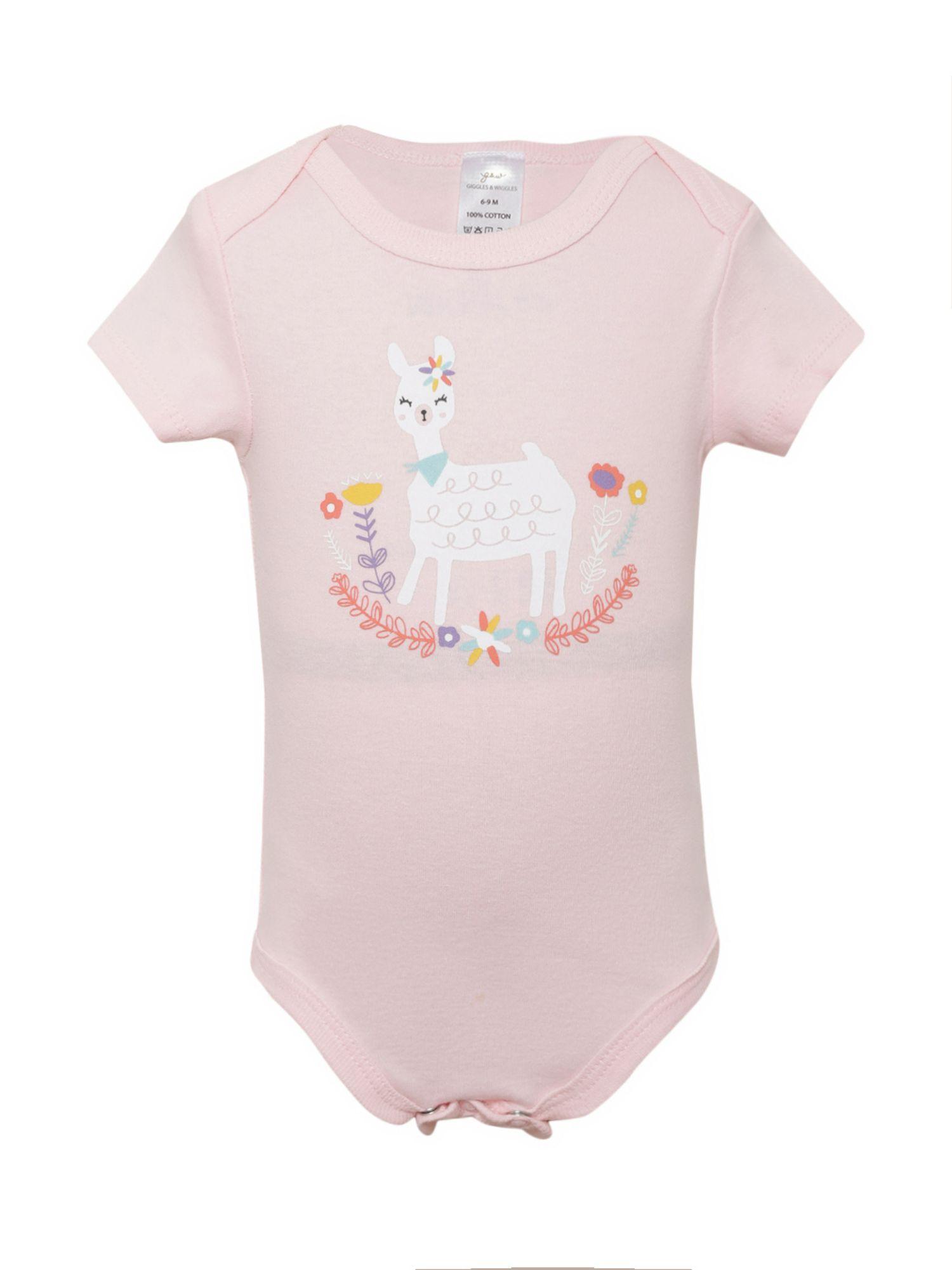 girls baby pink half sleeve onesies