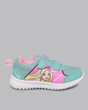 girls barbie print slip-on flat shoes