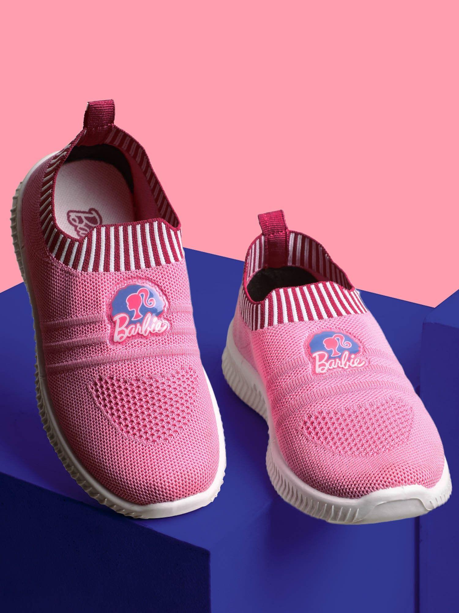 girls barbie woven pink sports shoes