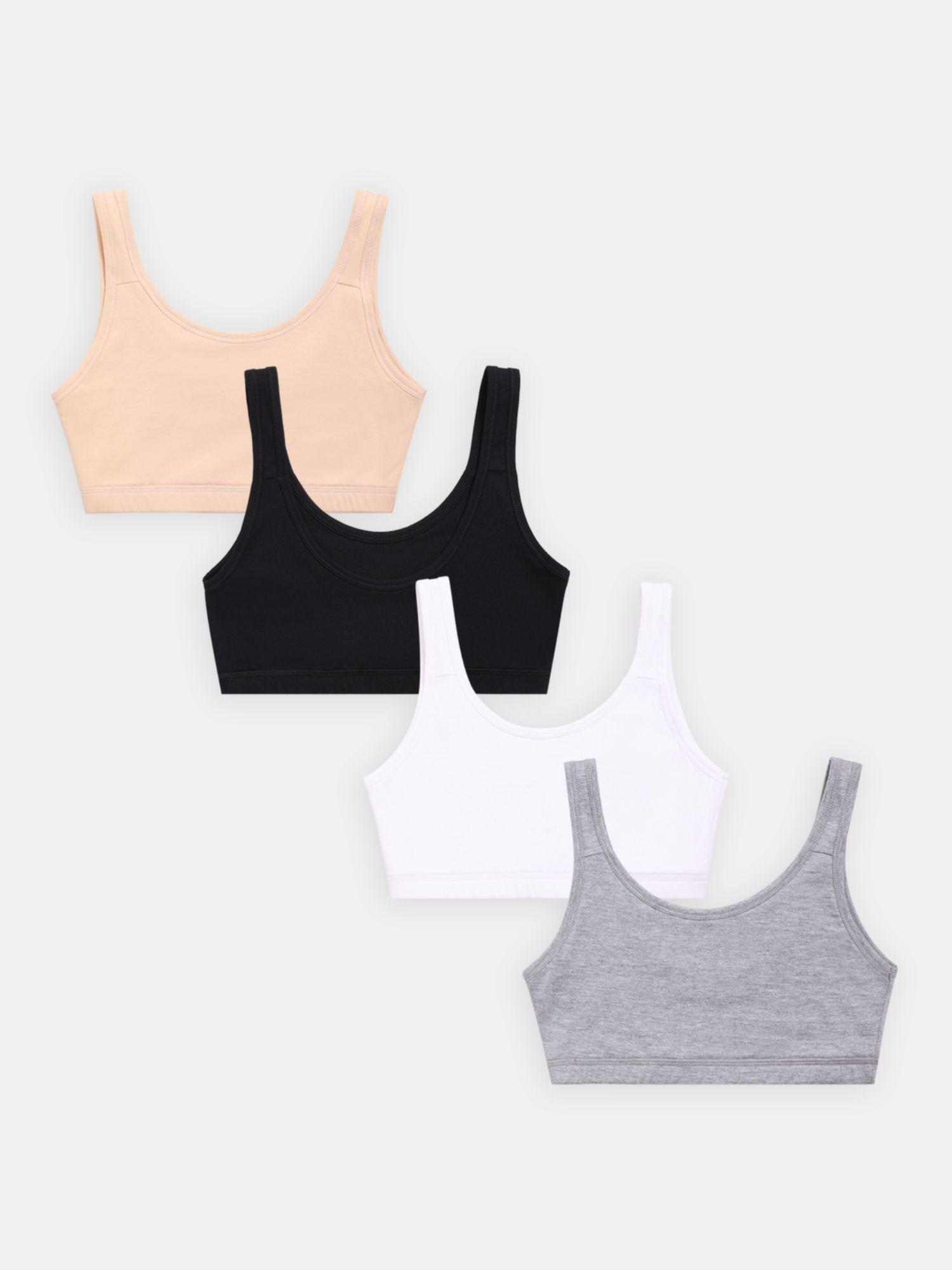 girls beginners bra multi-color (pack of 4)