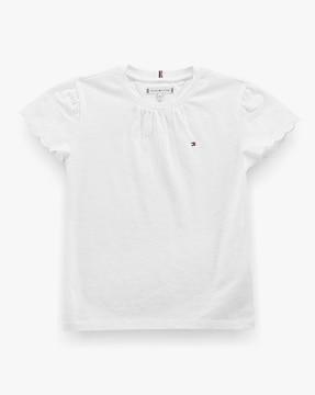 girls bg broderie anglaise short-sleeve top