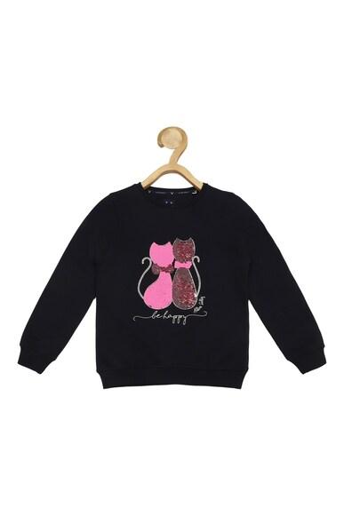 girls black embellished regular fit sweatshirt