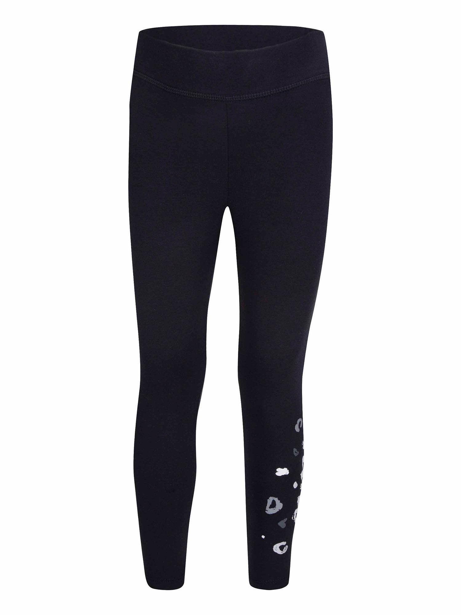 girls black graphic leggings