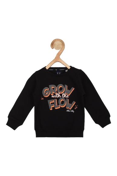 girls black print regular fit sweatshirt