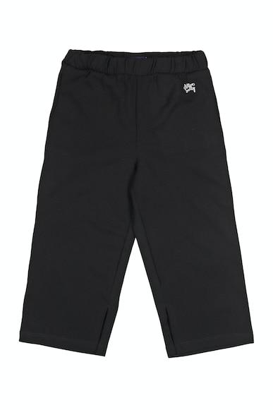 girls black solid regular fit trousers