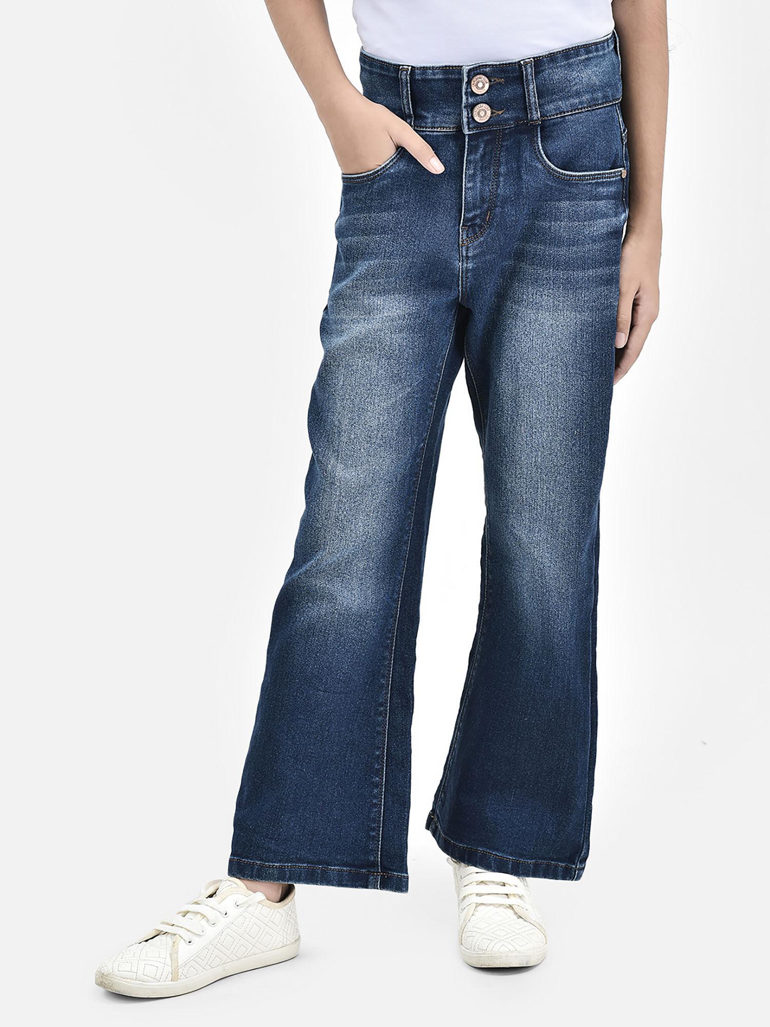 girls blue bootcut jeans