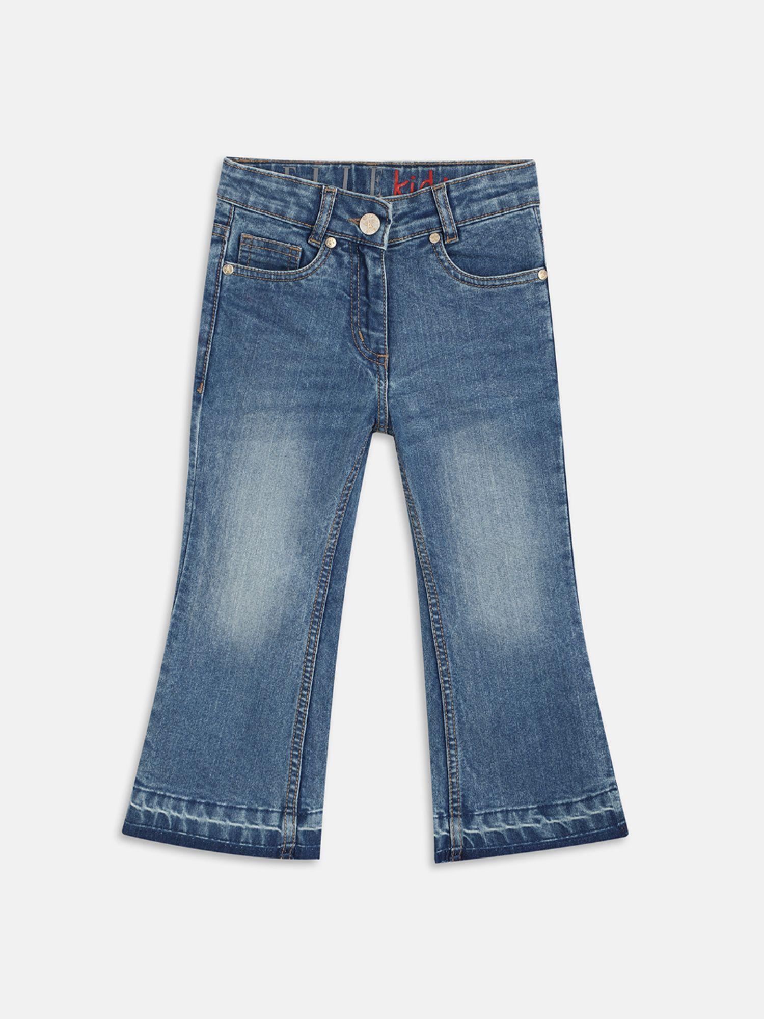 girls blue clean look bootcut jeans