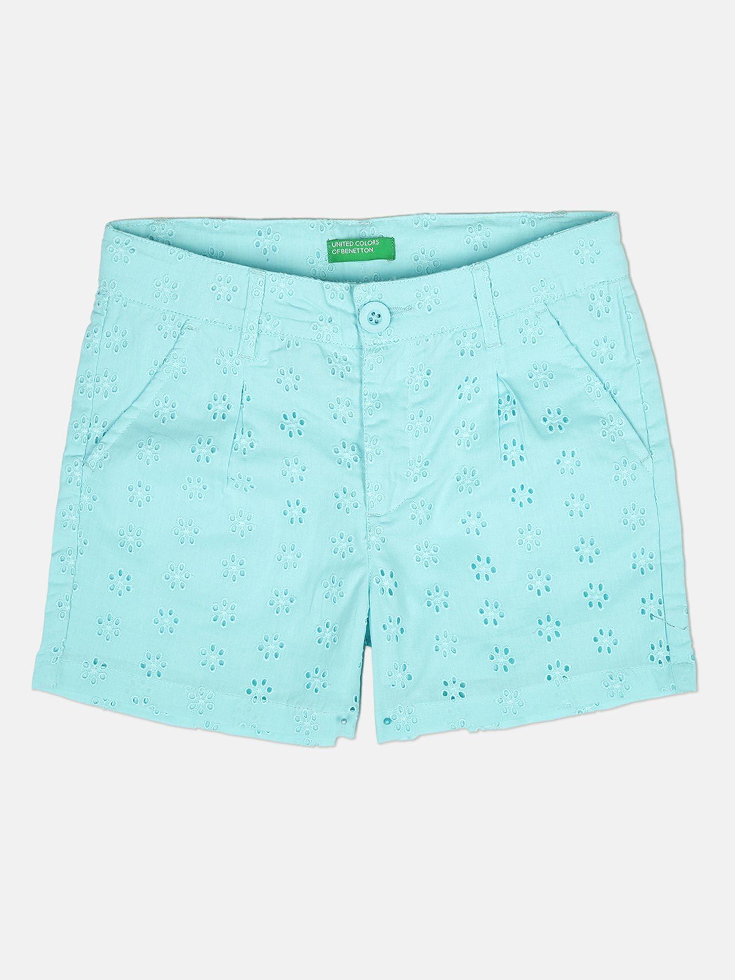 girls blue detailing shorts
