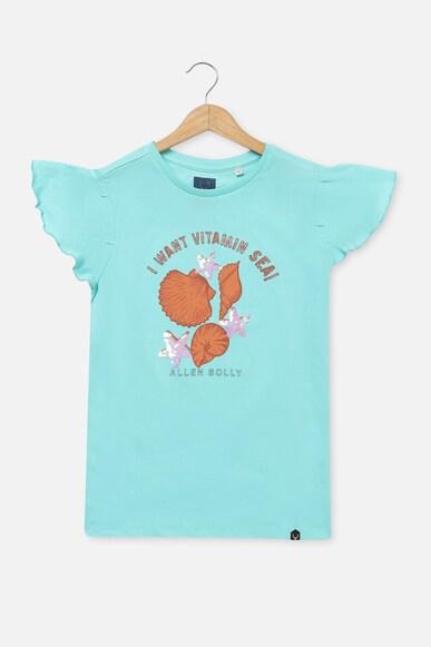 girls blue graphic print casual t-shirt