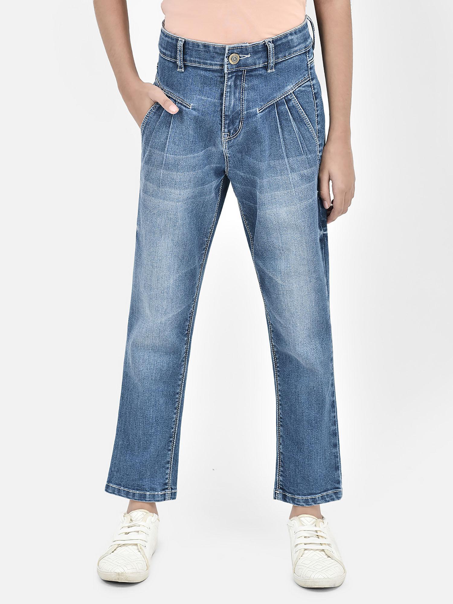 girls blue mom fit jeans