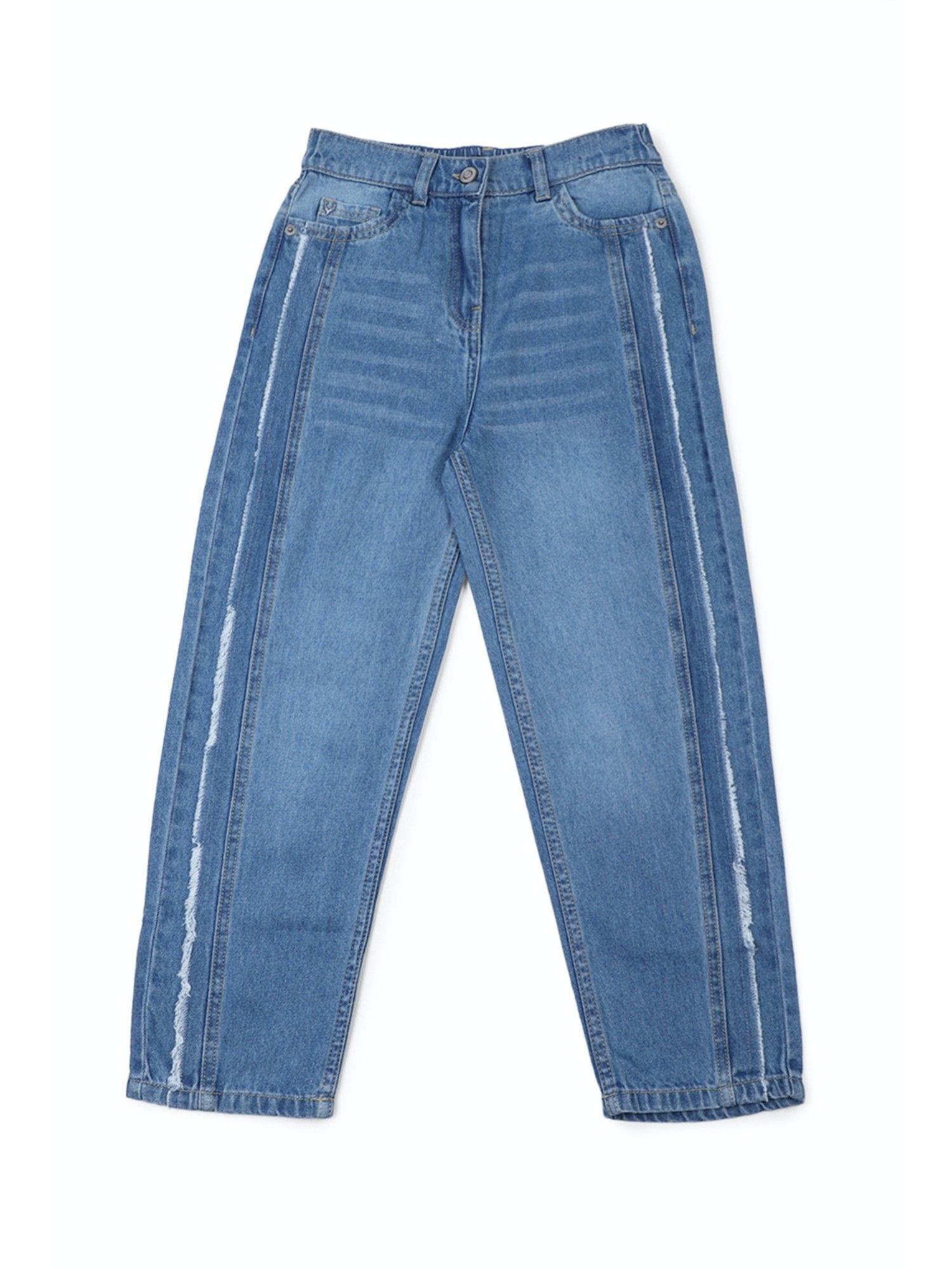 girls blue plain jeans