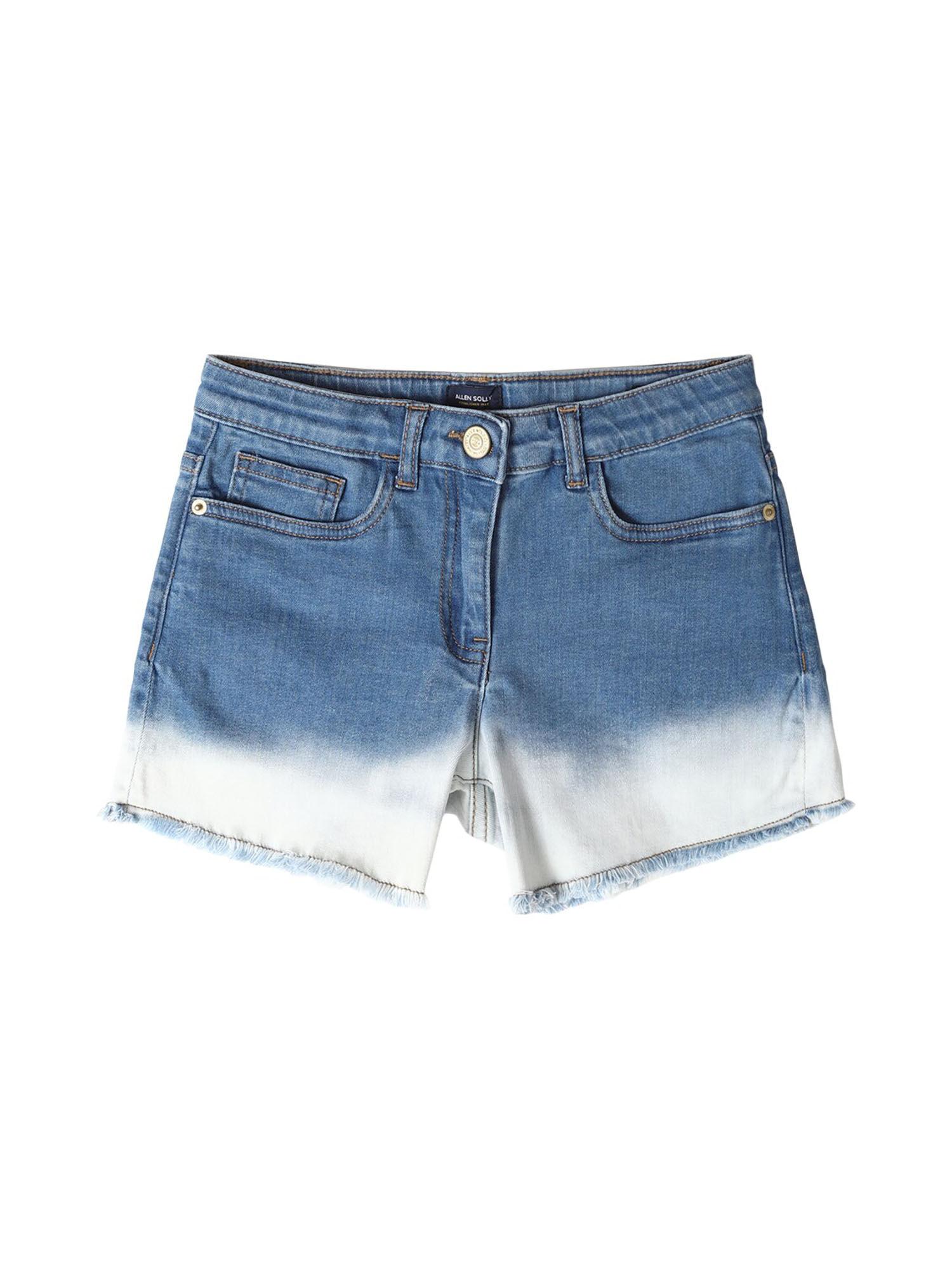 girls blue print regular fit shorts