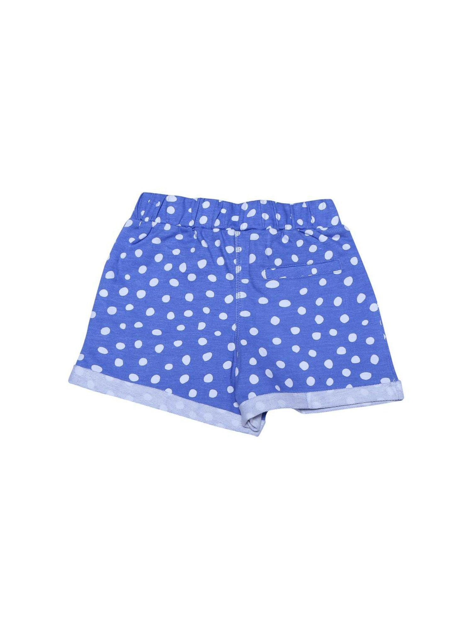 girls blue print regular fit shorts