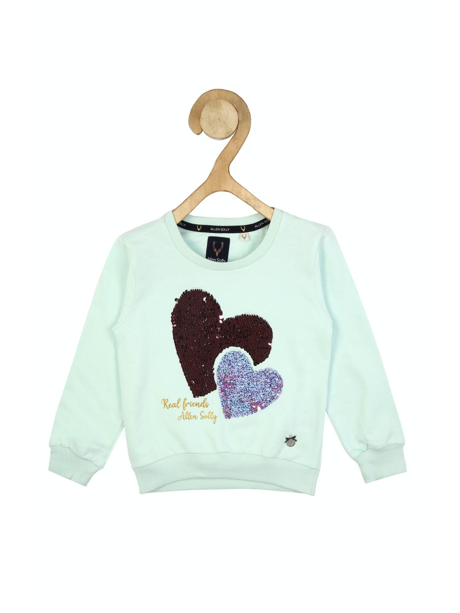 girls blue regular fit sweatshirt