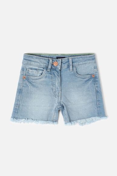 girls blue solid regular fit shorts