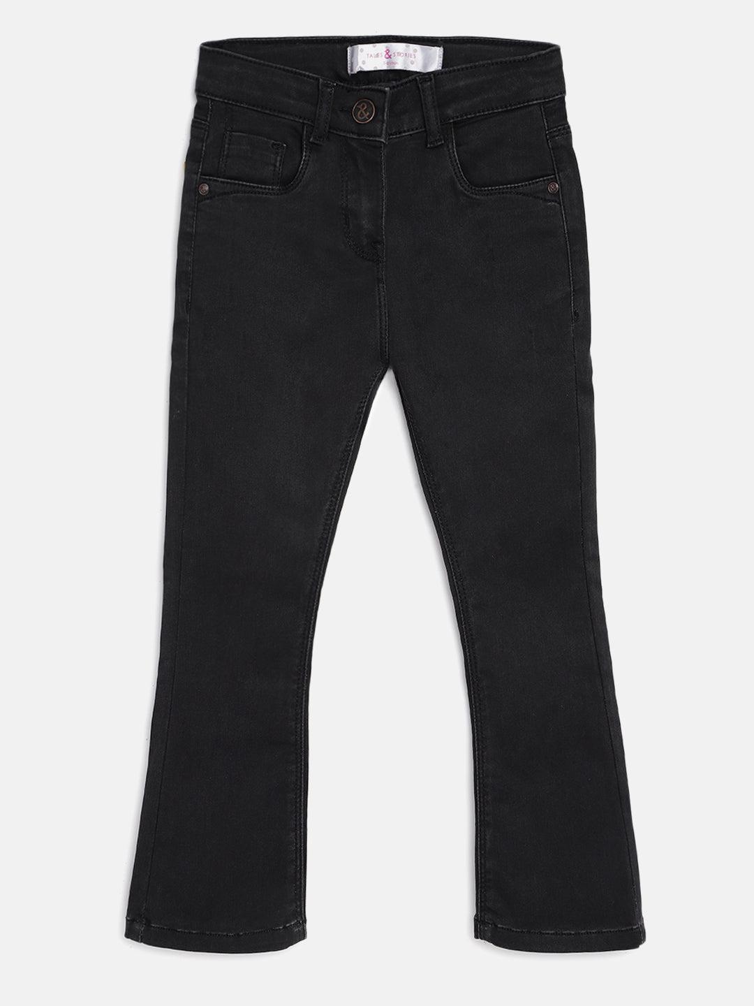 girls boot cut black jeans