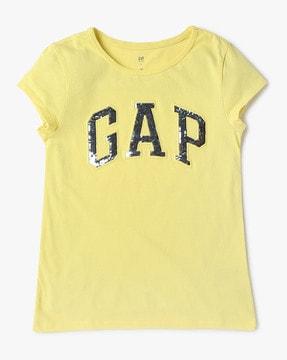 girls brand embellished round-neck t-shirt