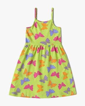 girls butterfly print a-line dress