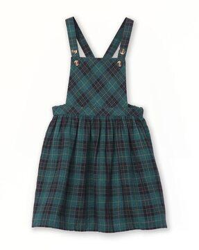 girls checked a-line dress