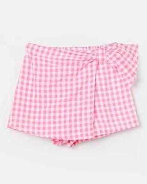girls checked a-line skirt