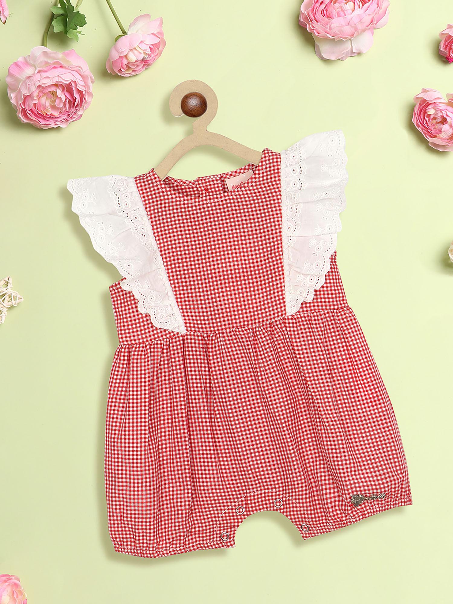 girls checked with ruffles playsuit