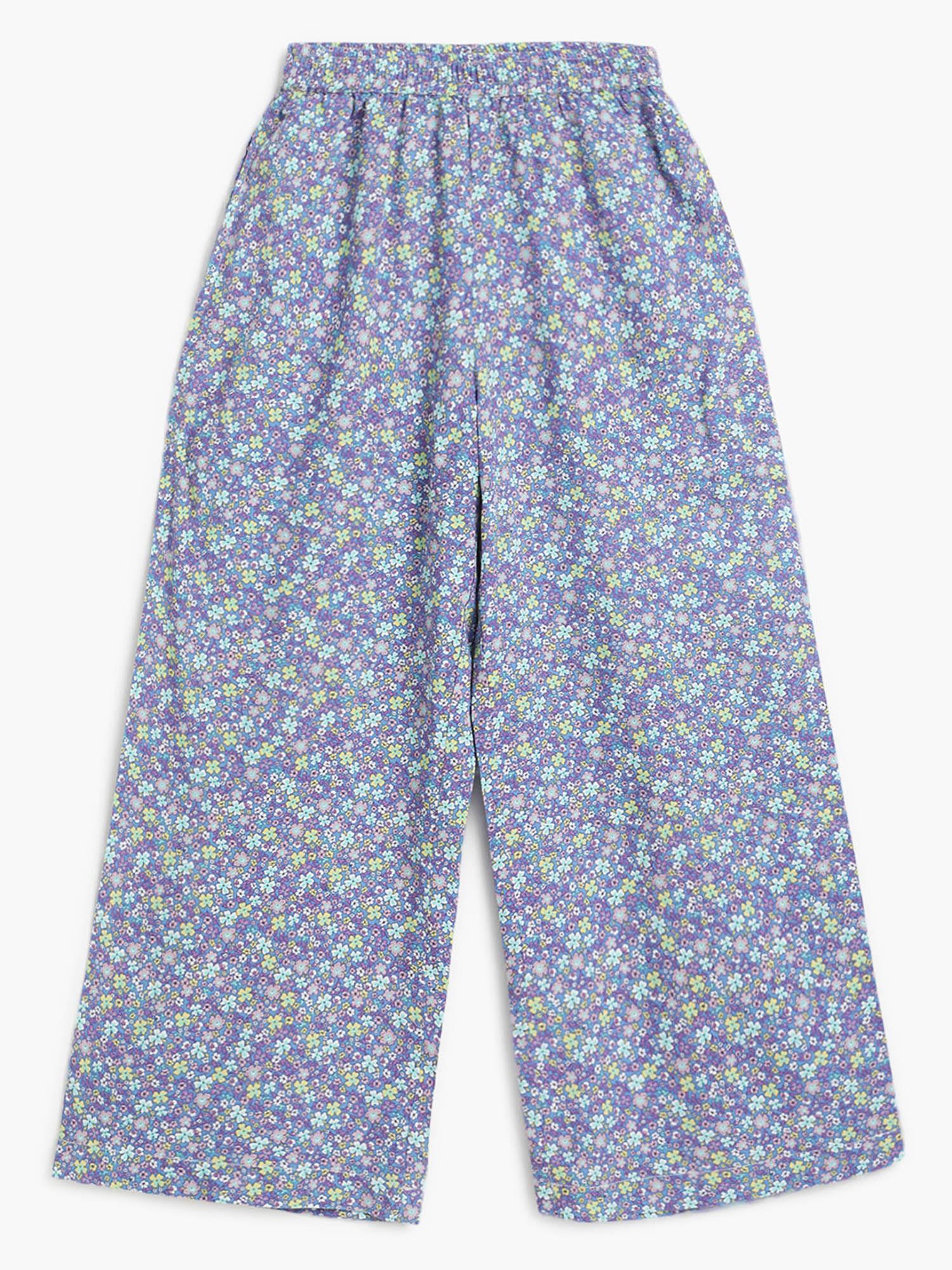 girls chelsea micro floral print purple culottes