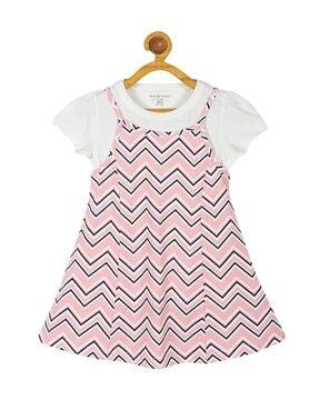 girls chevron round-neck tunic