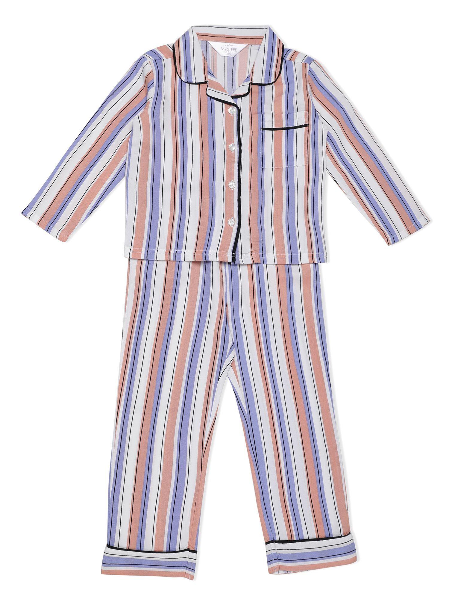 girls classic striped pyjama set (set of 2)