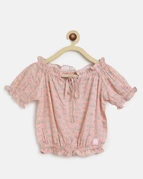 girls cloud print regular fit top