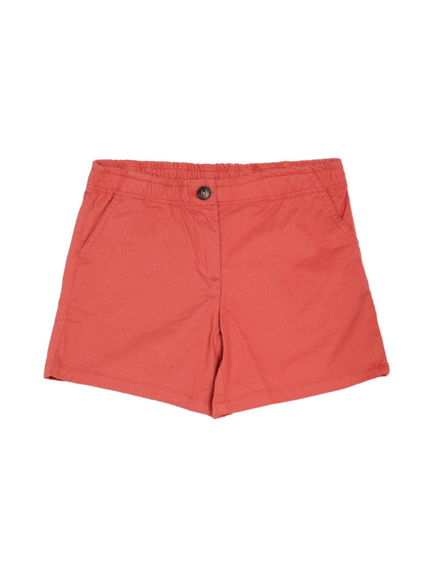 girls coral solid shorts