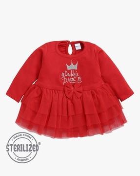 girls cotton fit & flare dress